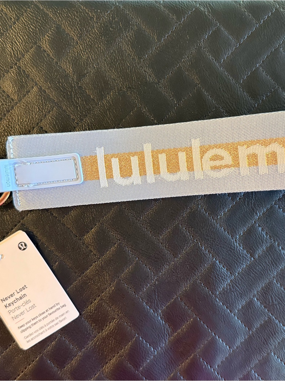 lululemon athletica Gold & Light Blue Keychain Strap